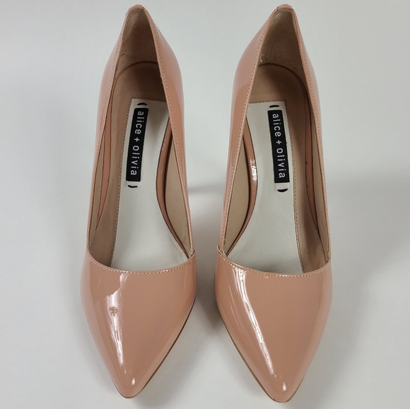ALICE & OLIVIA Blush Pink Nude Dina Heels - 38.5 - Picture 3 of 8